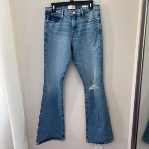 FRAME Le High Flare Jeans Distressed Denim‎ High-Rise Women's Size 29